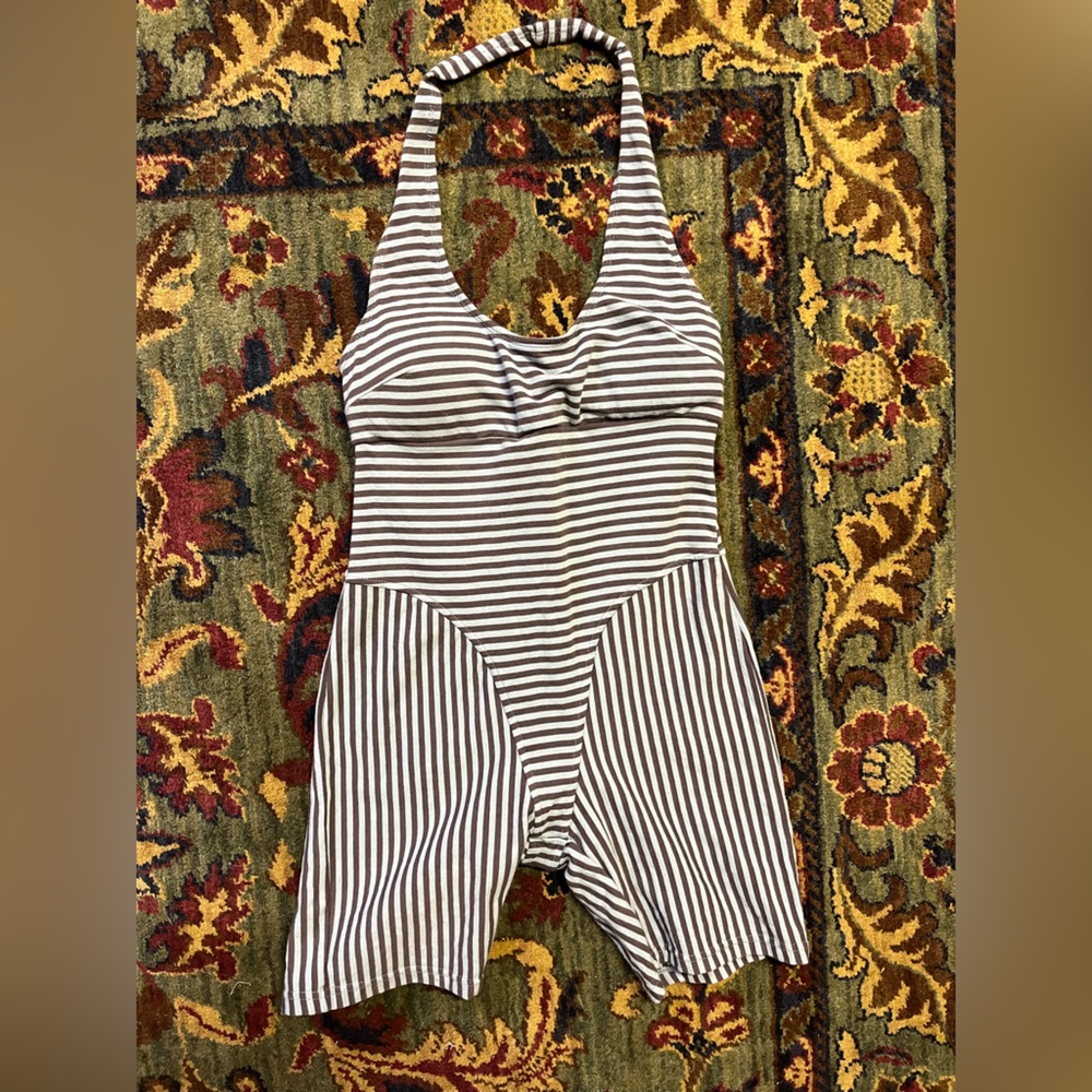 Striped Halter Neck Romper